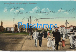 227867 URUGUAY MONTEVIDEO RAMBLA DE LOS POCITOS CIRCULATED TO ARGENTINA POSTAL POSTCARD - Uruguay