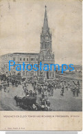 227875 PAKISTAN KARACHI MEREWETHER CLOCK TOWWER AND MOHORRUM PROCESSION BREAK CIRCULATED TO ARGENTINA POSTAL POSTCARD - Pakistan