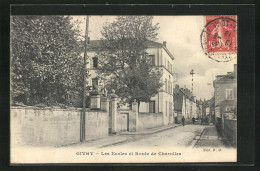 CPA Givry, Les Ecoles Et Route De Charolles  - Charolles