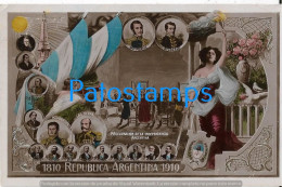 227879 ARGENTINA CENTENARY PATRIOTIC HERALDRY FLAG PROCLAMACION DE LA INDEPENDENCIA MULTI PROCER  POSTAL POSTCARD - Argentinië
