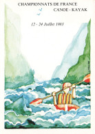 CPSM Illustration-Championnats De France De Canoe Kayak-Timbre     L2874 - Sonstige & Ohne Zuordnung