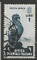 COLONIA ITALIANA  A.O.I. 1938  POSTA AEREA   SOGGETTI VARI SASS 5 USATO VF - Italiaans Oost-Afrika