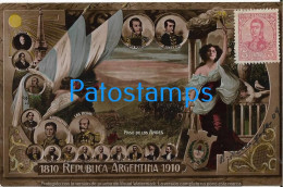 227882 ARGENTINA CENTENARY PATRIOTIC HERALDRY FLAG PASO DE LOS ANDES MULTI PROCER CIRCULATED TO FRANCE POSTAL POSTCARD - Argentine