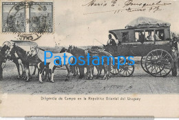 227883 URUGUAY COSTUMES DILIGENCIA DE CAMPO CIRCULATED TO PORTUGAL POSTAL POSTCARD - Uruguay