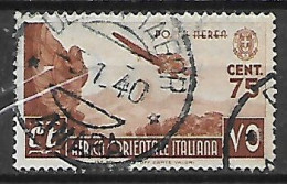 COLONIA ITALIANA  A.O.I. 1938  POSTA AEREA   SOGGETTI VARI SASS 4  USATO VF - Afrique Orientale Italienne