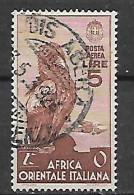 COLONIA ITALIANA  A.O.I. 1938  POSTA AEREA   SOGGETTI VARI SASS   9   USATO VF - Africa Oriental Italiana