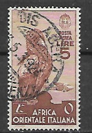 COLONIA ITALIANA  A.O.I. 1938  POSTA AEREA   SOGGETTI VARI SASS   9   USATO VF - Italiaans Oost-Afrika