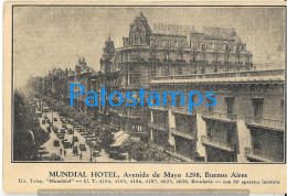 227892 ARGENTINA BUENOS AIRES PUBLICITY MUNDIAL HOTEL & TRANVIA TRAMWAY NO POSTAL POSTCARD - Argentinië