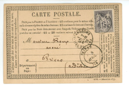 CARTE PRECURSEUR Pour Mr ROUX Avoué à PRIVAS 07 Ardêche Cachet De Départ LE TEIL D ARDECHE - 1877-1920: Periodo Semi Moderno