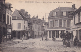 Conches (27 Eure) Carrefour De La Route D'Evreux - édit. Thaurin N° 1087 Hôtel Hamel Du Cheval Gris Au 1er Plan Circulée - Conches-en-Ouche