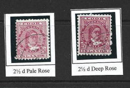 Cook Islands 1896 - 1900 2&1/2d Rose Queen Makea Both Listed Shades GU - FU - Cookinseln