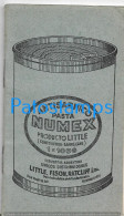 227899 ARGENTINA BUENOS AIRES PUBLICITY ANTISARNICO PASTA NUMEX LIBRETA NO POSTAL POSTCARD - Argentina