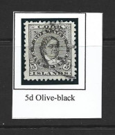 Cook Islands 1896 - 1900 5d Olive Black Queen Makea FU - Cook