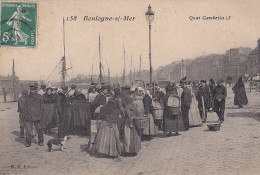 Boulogne Sur Mer (62 Pas De Calais) Quai Gambetta (3) édit. BM N° 158 Circulée 1909 - Boulogne Sur Mer