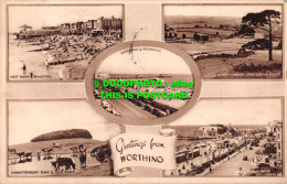 R532972 Greetings From Worthing. Bandstand And Promenade. West Beach. Pier And P - Monde