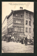 CPA Macon, La Maison De Bois, Place De L`Herberle Et Rue Dombey  - Macon