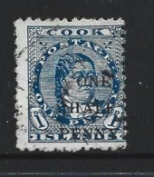 Cook Islands 1899 1/2d Surcharge On 1d Blue Queen Makea FU - Cookeilanden