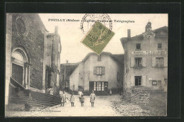 CPA Pouilly, Eglise, Postes Et Telegraphes  - Other & Unclassified
