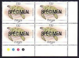 Tonga 1989 Specimen Block - Turtle - Turtles