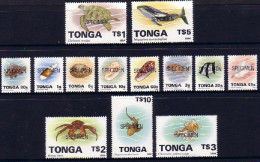 Tonga 1993/4 Marine Life Specimen Set Of 13 To $5 Whale & $10 Shark - Tonga (1970-...)