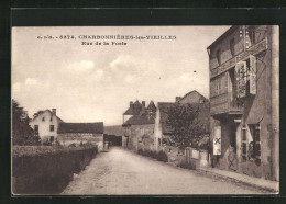 CPA Charbonnières-les-Vieilles, Rue De La Poste, Vue De La Rue  - Otros & Sin Clasificación