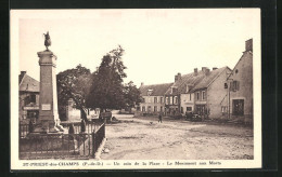 CPA St-Priest-des-Champs, Un Coin De La Place, Le Monument Aux Morts  - Other & Unclassified
