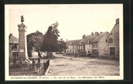 CPA St-Priest-des-Champs, Un Coin De La Place, Le Monument Aux Morts  - Andere & Zonder Classificatie