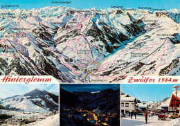 73862081 Hinterglemm Saalbach Panoramakarte Dorfpartie Nachtaufnahme Hinterglemm - Andere & Zonder Classificatie