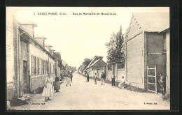 CPA Saint-Maur, Rue De Marseille En Beauvaisis, Vue De La Rue  - Marseille-en-Beauvaisis