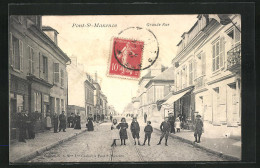 CPA Pont-Ste-Maxence, Grande Rue, Des Enfants Auf Der Strasse  - Pont Sainte Maxence