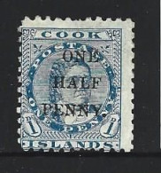 Cook Islands 1899 1/d Surcharge On 1d Blue Queen Makea Unused - Cookinseln