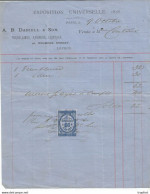 F16 Cpa / Old Invoice / Facture Ancienne 1878 Exposition Universelle PARIS LONDRES Porcelaine Faïence Cristaux - 1800 – 1899