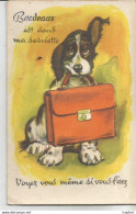 F16 / Humor System Postcard / Superbe !!! CPA Humour Carte à Système BORDEAUX Chien Cartable Serviette - A Systèmes