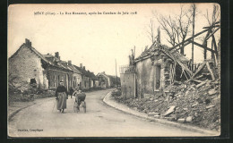 CPA Méry, La Rue Monsieur, Aprés Les Combats 1918  - Otros & Sin Clasificación