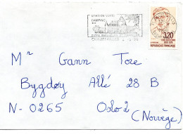 77795 - Frankreich - 1990 - 3,20F Guehenno EF A Bf CHAUFFAILLES -> Norwegen - Storia Postale