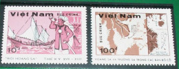 Vietnam 1988 - Mi.1886-87 - Ship / Map - Hoang Sa / Truong Sa - MNH - Viêt-Nam