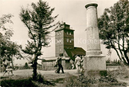 73784167 Oberwiesenthal Erzgebirge Wetterwarte Und Steinsaeule Auf Dem Fichtelbe - Oberwiesenthal