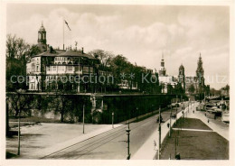 73784164 Dresden Elbe Bruehlsche Terrasse Mit Belvedere  - Dresden