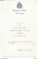 F1 Cpa / Superbe MENU WESMINTER HOTEL LE TOUQUET 1966 - Menu