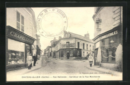 CPA Chateau-du-Loir, Rue Nationale - Carrefour De La Rue Marchande  - Chateau Du Loir