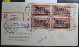 Memel 4x40 Auf Brief Als Mehrfachfrankatur Mit Luftpost Befördert #BA746 - Memelland 1923