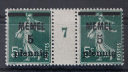 Memel 18c Ms 7 Postfrisch ZW Mit Millesime, Geprüft Klein BPP #VZ016 - Memelland 1923
