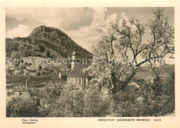 73783925 Koenigstein Saechsische Schweiz Panorama Kirche Burg Koenigstein Saechs - Königstein (Sächs. Schw.)