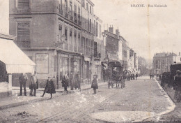 Roanne (42 Loire) Rue Nationale - édit. Librairie Henry Plan Rare Mais Carte Pelurée - Roanne