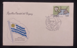 D)1976, URUGUAY, FIRST DAY COVER, ISSUE, 250TH ANNIVERSARY OF THE FOUNDATION OF MONTEVIDEO, MAP 1748, FDC - Uruguay