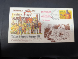 28-4-2024 (3 Z 19) Australia FDC - 1980 - Ned Kelllly (2 Numbered Covers) Siege Of Glenrowan - Sobre Primer Día (FDC)