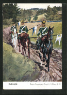 Künstler-AK Döbrich-Steglitz: Soldaten Des Chevauleger-Regt. 8 I. Bayr. A. K. Auf Patrouille  - Döbrich-Steglitz