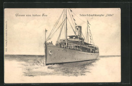 AK Salon-Schnelldampfer Odin, Bugansicht  - Steamers