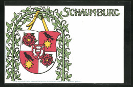 Künstler-AK Schaumburg, Wappen  - Familles Royales