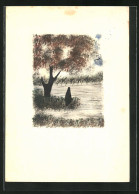 Künstler-AK Handgemalt: Einsamer Baum In Einer Wiesenlandschaft  - 1900-1949